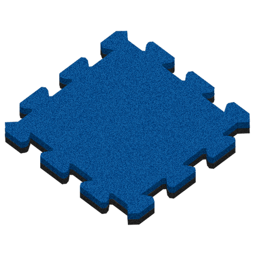 Резиновая плитка Пазл Ровное основание 30 мм синяя newmix резиновая плитка квадрат 30 мм ровное основание зеленая