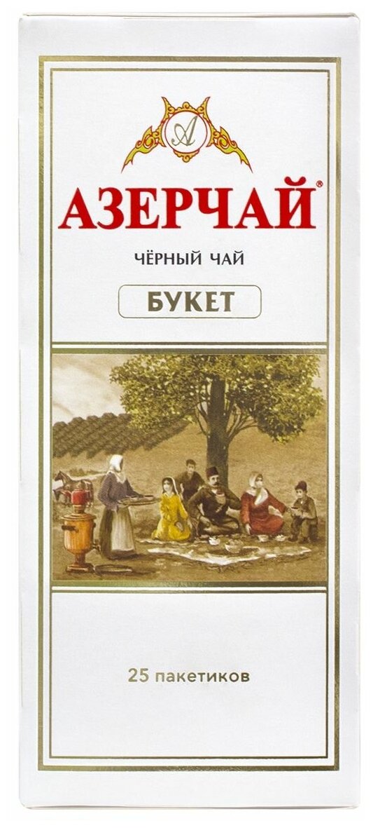 Чай в пакетиках черный Азерчай Букет, 25 шт, без конверта
