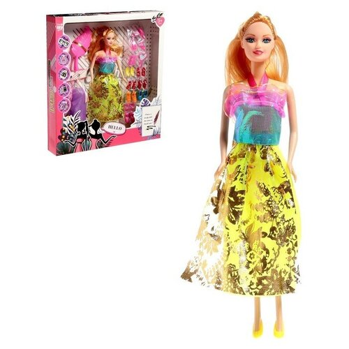 Кукла-модель «Анжелика» с набором платьев, обувью и аксессуарами, микс
