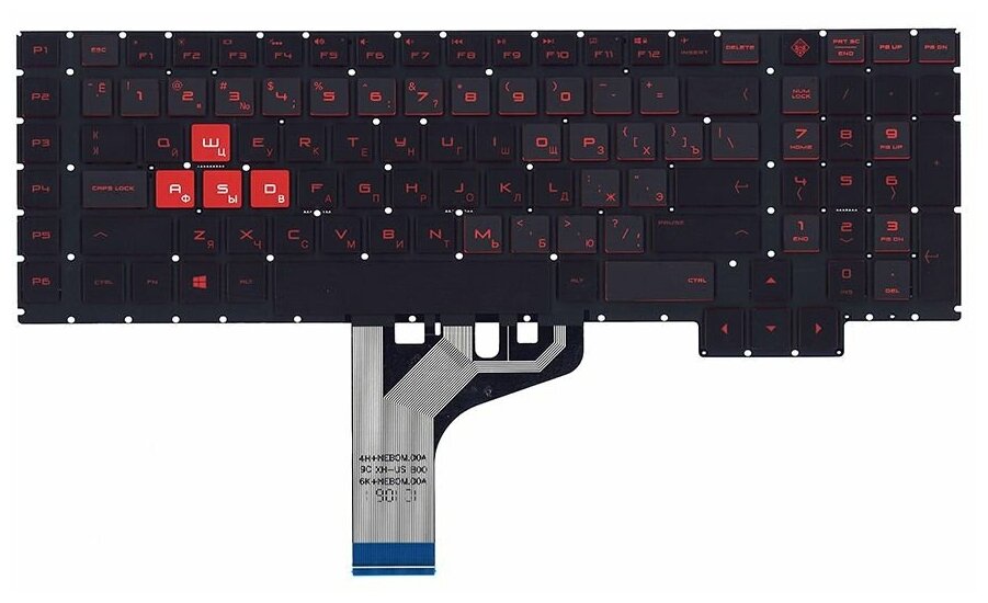 Клавиатура (keyboard) для ноутбука HP Omen 17-CB, 17-CB 17-cb1000, черная с подсветкой