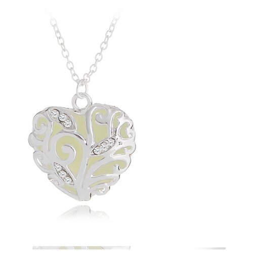 фото Кулон подвеска "сердце" (м) , светящееся в темноте. зеленое свечение. радость