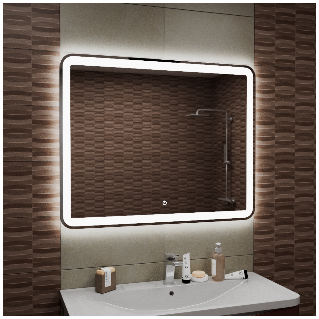 Зеркало для ванной GreenStone Valeri Led 1200x900, с подогревом и подсветкой, сенсорный выключатель 612015 - фотография № 1