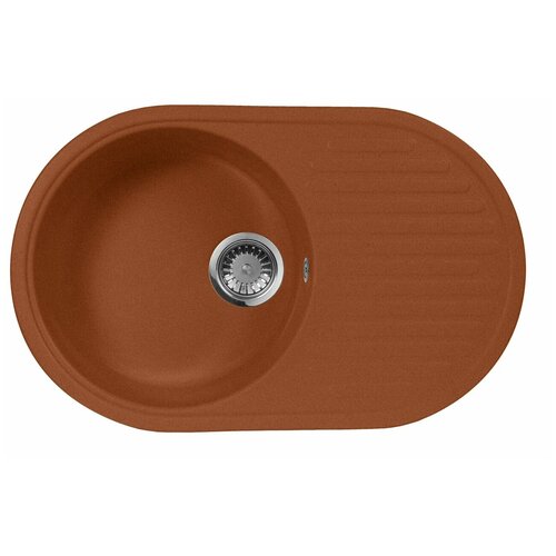 Кухонная мойка AquaGranitEx терракотовая M-18 овальная с крылом/307