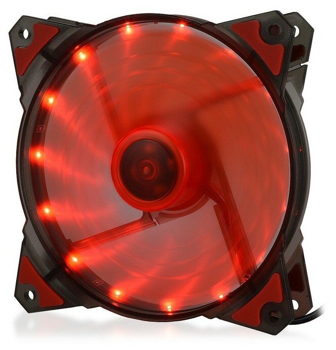 Вентилятор CROWN 120*120*25 1500об/мин 20дБ 16LED 3pin+MOLEX CMCF-12025S-1220, красный