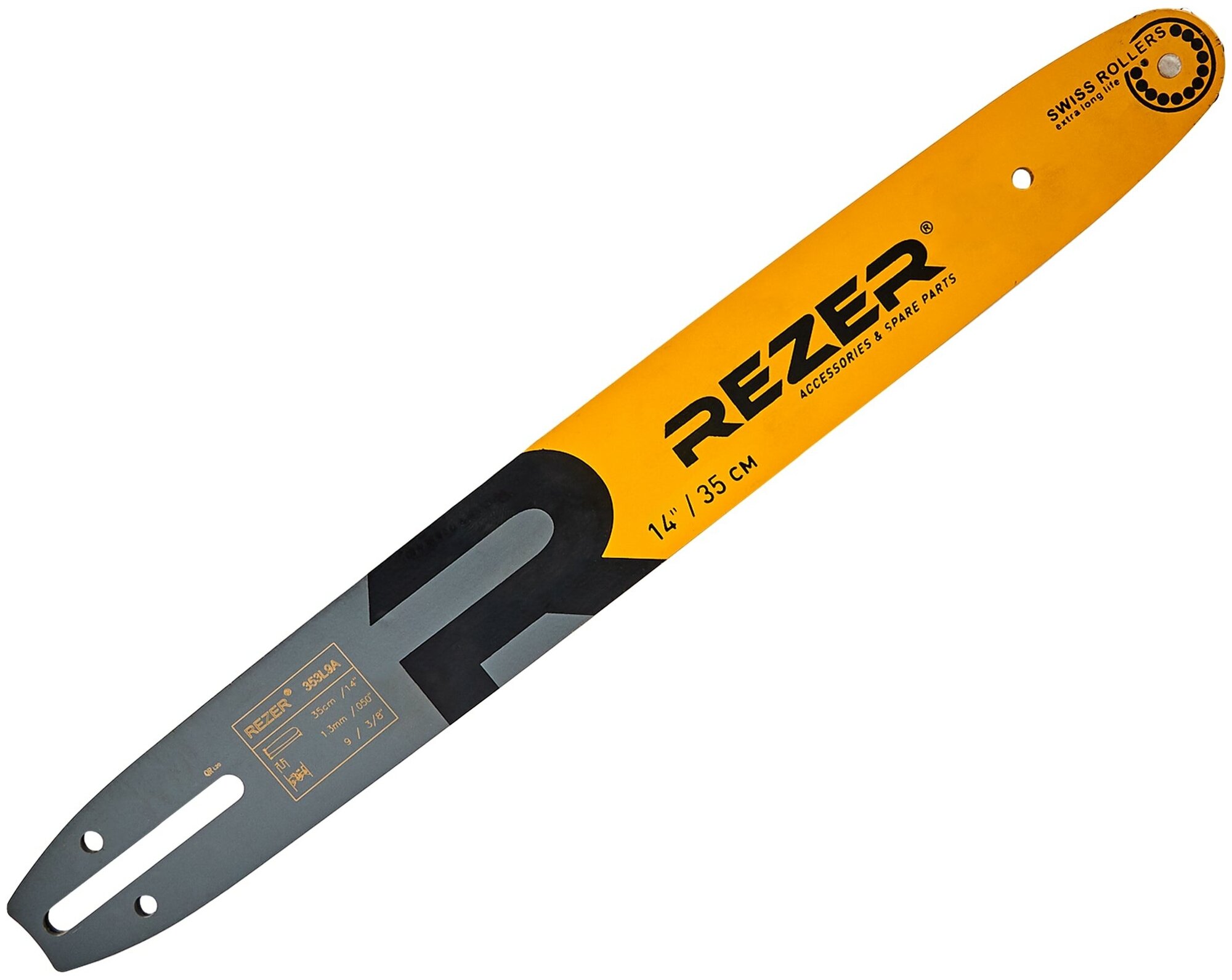 Шина для цепной пилы Rezer 14" 52 звеньев паз 1.3 мм шаг 3/8 дюйма - фото №1