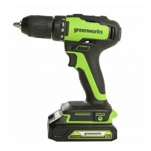 Дрель-шуруповерт аккумуляторная Greenworks GD24DD35K2 24V c 1хАКБ 2 А ч и ЗУ в кейсе 1785900₽