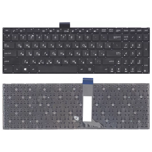 Клавиатура (keyboard) для ноутбука Asus A551CA, A553MA, A555L, F550V, F551CA, F551MA, F553MA, F555L, K553MA, K555, S500, плоский Enter, черная клавиатура для ноутбука asus a551ca a553ma a555l f550v f551ca f551ma f553ma f555l k553ma чёрная без рамки гор enter