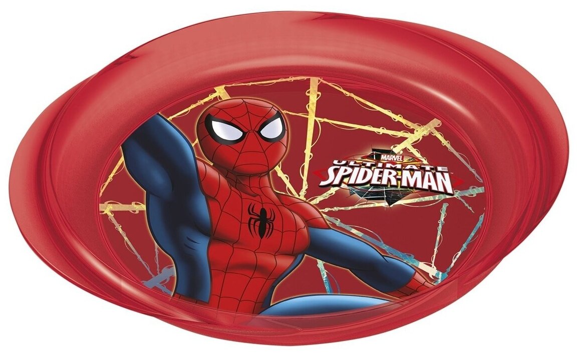 Тарелка Stor пластиковая с ручками, Человек-паук Красная паутина (33426)