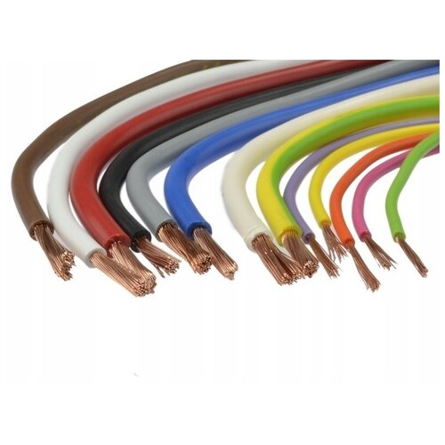 Набор установочных проводов ПУГВ ПВ3 1х2,5 бел. крас. чер. син. ж/з ( смотки по 10 м)