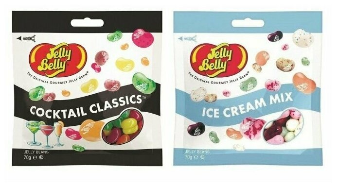 Конфеты Jelly Belly Классические коктейли 70 гр. + Ice Cream Mix 70 гр. (2 шт.)