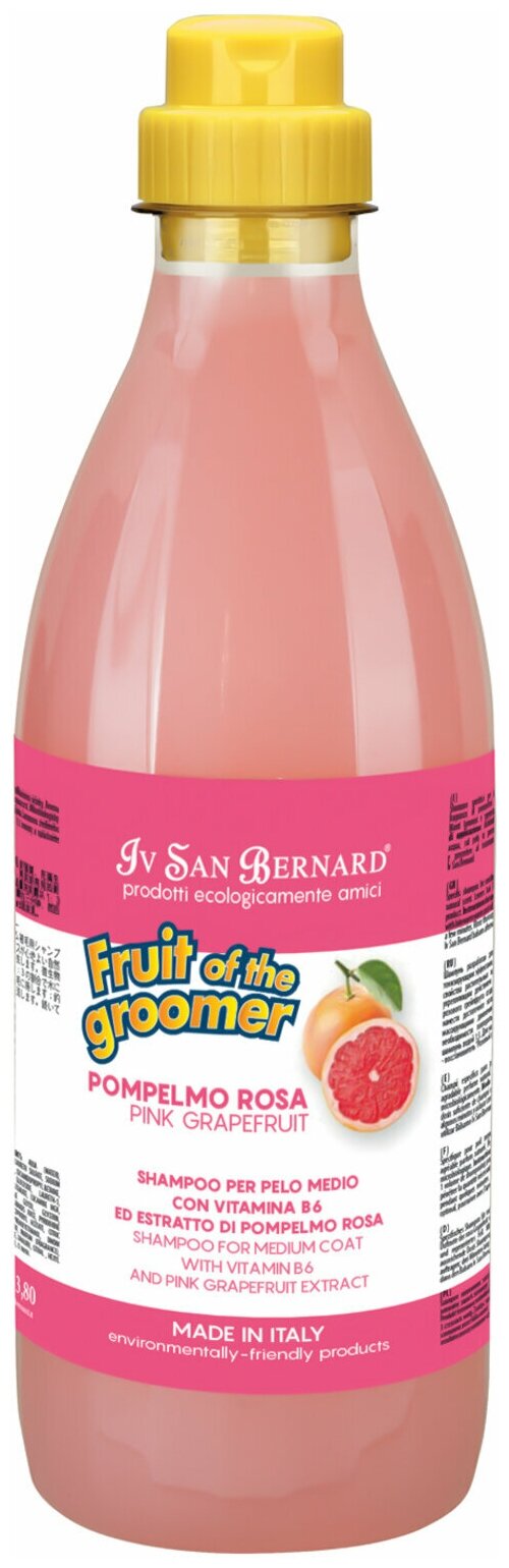 Iv San Bernard Fruit of the Grommer Pink Grapefruit Шампунь для шерсти средней длины с витаминами 1 л