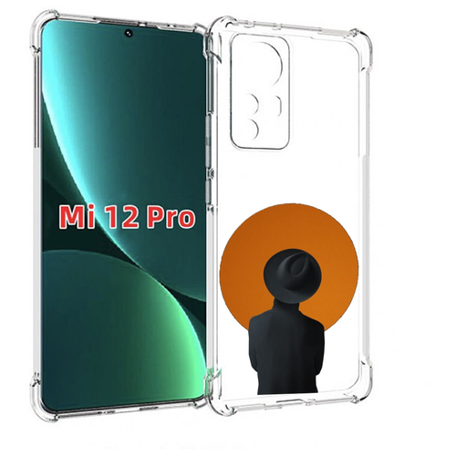 Чехол MyPads парень в шляпе в оранжевом кружке для Xiaomi 12S Pro задняя-панель-накладка-бампер