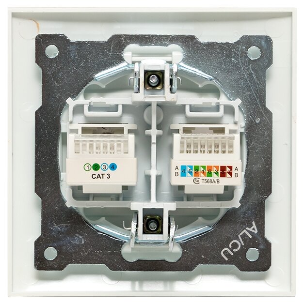 Розетка RJ-45-RJ11 2-местная Валенсия, белая, EKF PROxima - фотография № 4