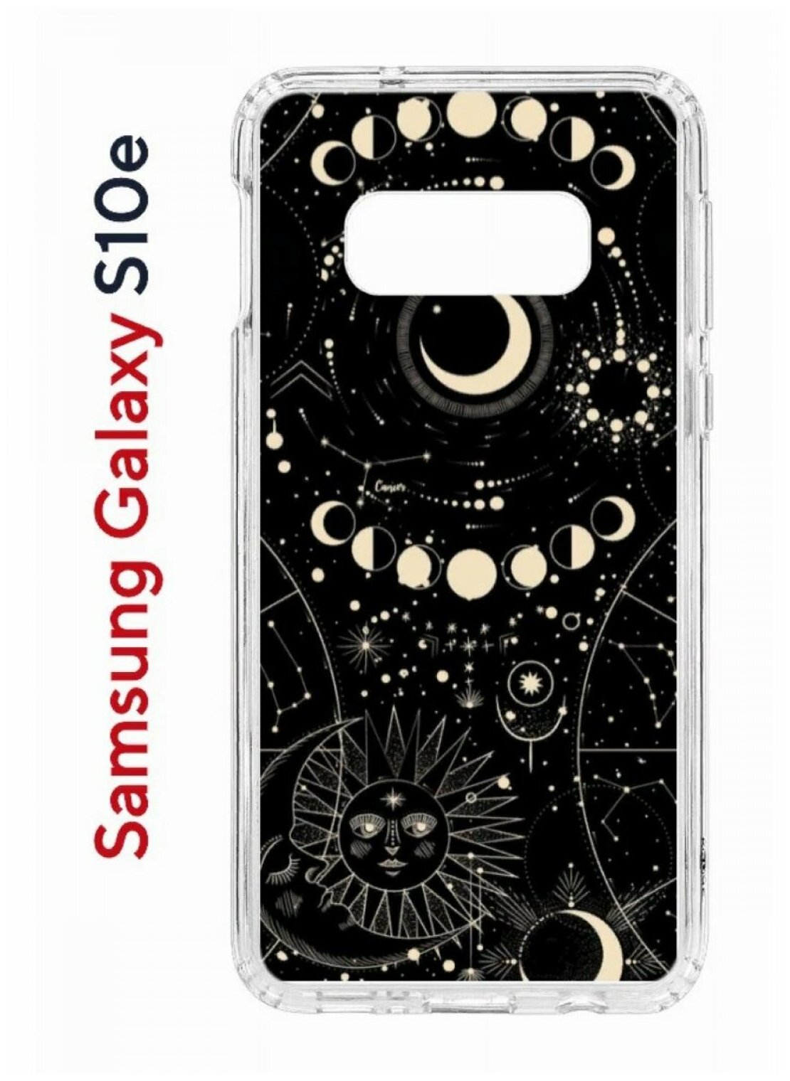 Чехол для Samsung Galaxy S10e Kruche Print Space,противоударный силиконовый бампер с рисунком,пластиковая накладка с защитой камеры