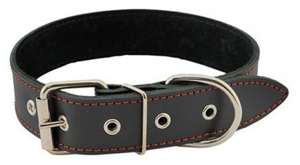 Ошейник для собак кожаный, черный HOMEPET 35 мм 49-61см - фотография № 4