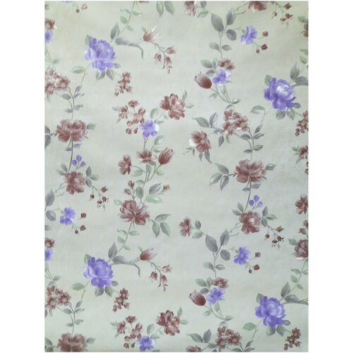 Клеенка Vanessa, на тканой основе с напеч. рисунком, отрез от рулона 1.37*2.5м, рисунок цветы.