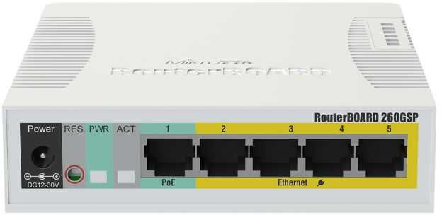 Коммутатор управляемый MikroTik RB260GSP CSS106-1G-4P-1S