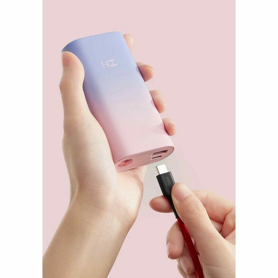 Внешний аккумулятор (Power Bank) Xiaomi PowerBank ZMIQB818, 10000мAч, розовый/фиолетовый [qb818 color] - фото №5