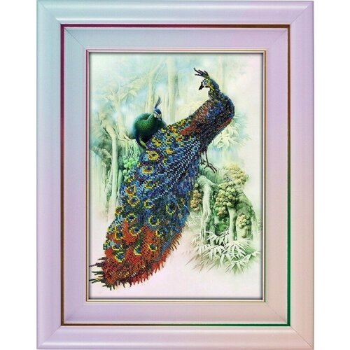 Набор для вышивания Вышиваем бисером #В-12 Павлин 2, Вышивка бисером, 25 x 36 см