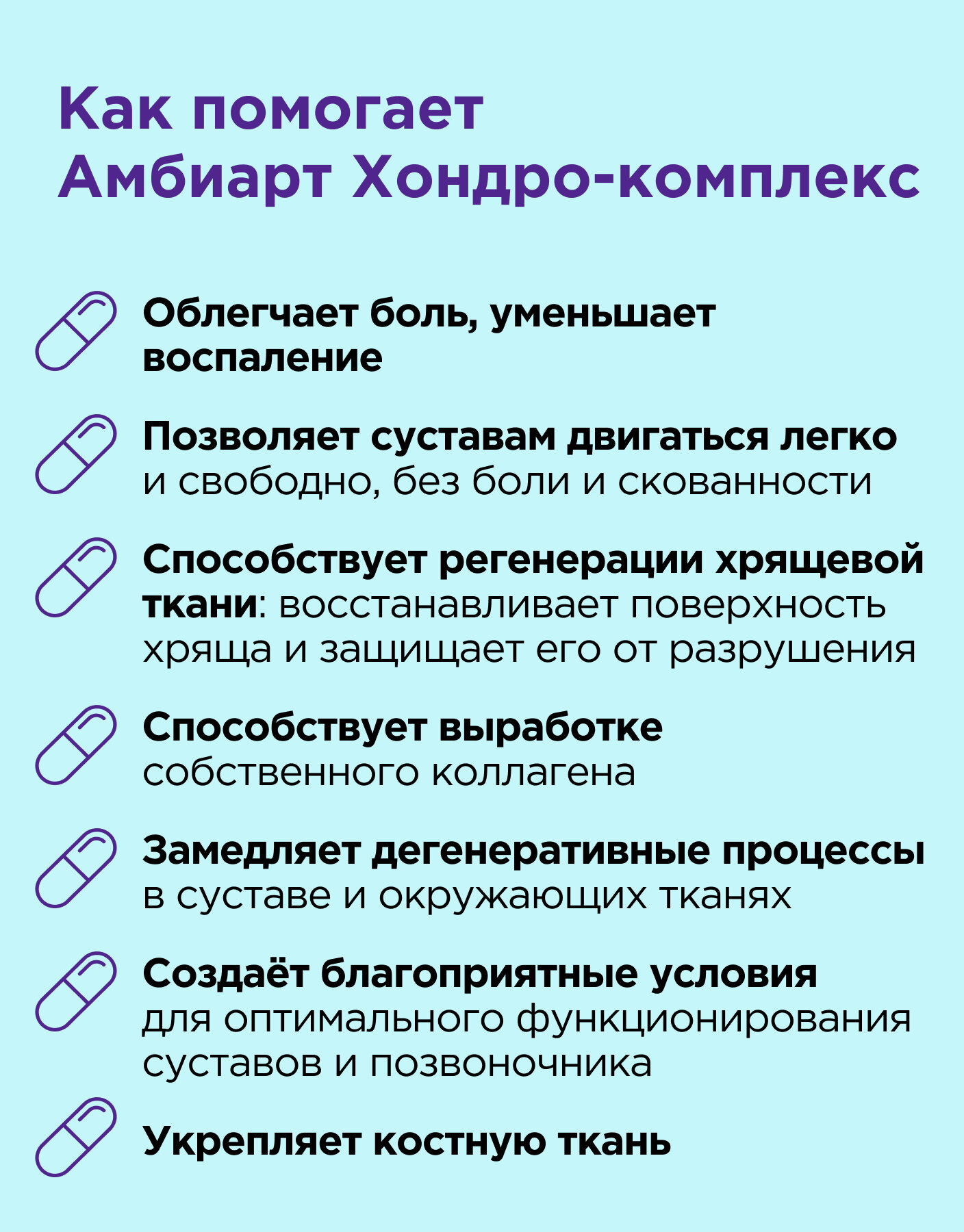Картинки Витамины для суставов и связок Амбиарт/ хондро-комплекс с аминокислотами, флавоноидами и кремнием в капсулах 600 мг/ БАД
