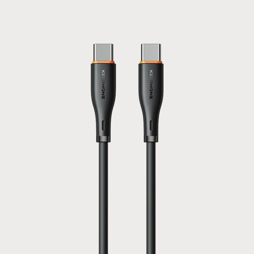 Изображение товара Кабель силиконовый 60W Type-C -Type-C Keephone Сверхбыстрая зарядка и синхронизация 480 Мбит/с без спутывания, 1 м. чер