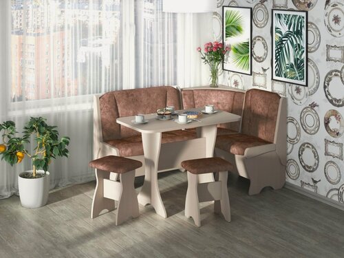 Изображение товара Кухонный уголок Оливия Бодего Светлый/В. Коньяк/Бодего Светлый