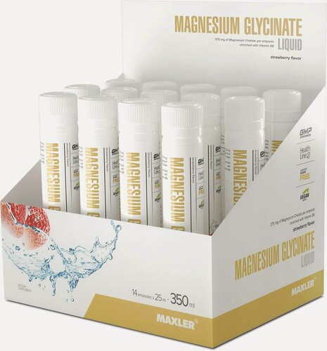 Изображение товара Maxler Magnesium Glycinate Liquid, 14 шт. по 25 мл (Клубника)