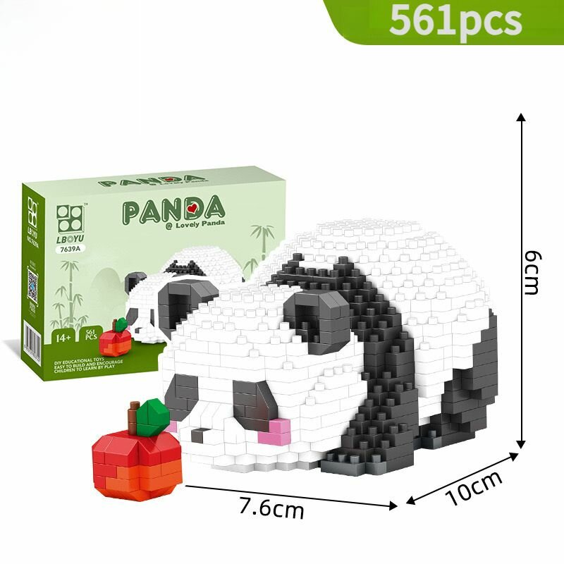 Пластиковый 3D-конструктор, Мини-кубики панды, головоломка для взрослых и детей,561 деталей Подарок для ребенка