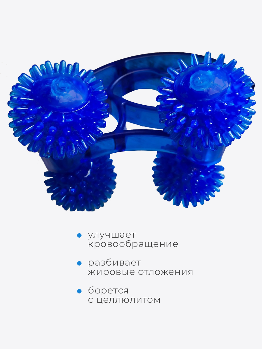 Изображение Медицинский массажер для тела, ручной, антицеллюлитный, "Лидер" (4 колеса) синий