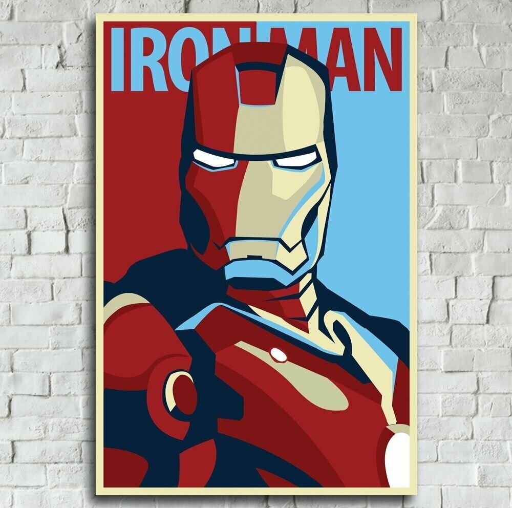 Постер "Фильм: Железный Человек" А3, 30х40см, Плакат "The Iron Man", марвел, marvel, комиксы, интерьер, декор.