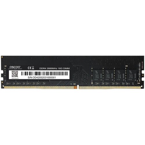 Модуль памяти Oscoo DDR4 DIMM 16Gb 2666MHz CL19 (6970823622250), 1 шт. модуль памяти transcend модуль памяти transcend 8gb jm ddr4 2666mhz u dimm 1rx16 1gx16 cl19 1 2v