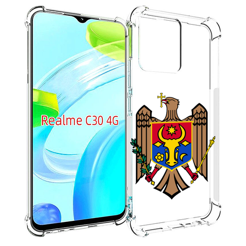 Чехол MyPads герб-молдовы для Realme C30 4G / Narzo 50i Prime задняя-панель-накладка-бампер