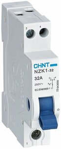Модульный переключатель NZK1-32 1P 32А 3 положения (R)