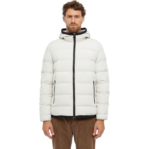  куртка GEOX, демисезон/зима, силуэт прямой, ветрозащитная, водонепроницаемая, капюшон, стеганая, карманы, размер 48, бежевый