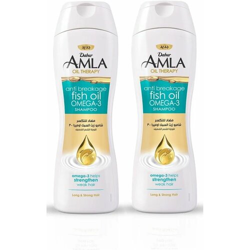 Dabur Amla Oil Therapy Anti breakage Fish Oil Omega-3 Шампунь против ломкости волос 400 мл - 2 шт. ogx шампунь anti breakage keratin oil против ломкости волос 385 мл