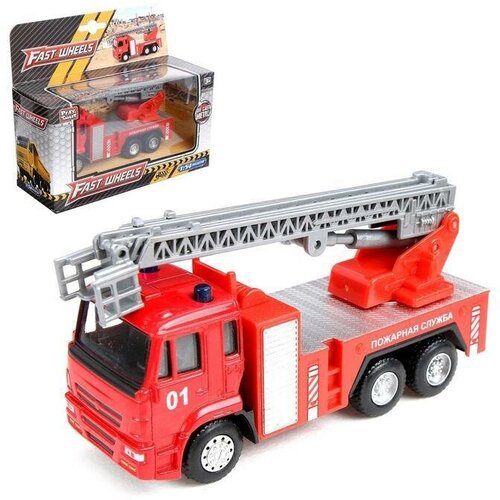 Грузовик металлический Пожарная служба, масштаб 1:54, инерция грузовик металлический пожарная служба масштаб 1 54 инерция