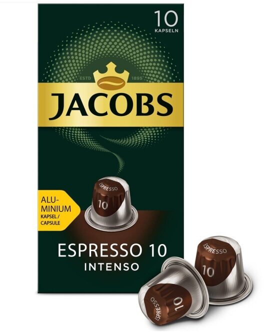 Кофе в капсулах JACOBS Espresso 10 Intenso, 10x5г/уп, 1155684 - фотография № 3