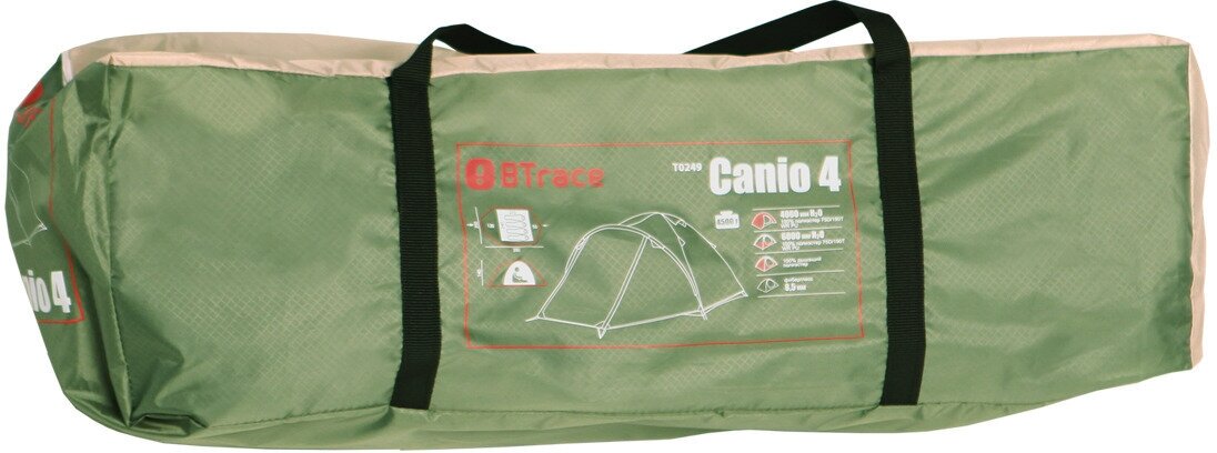 Палатка Canio 4 BTrace зеленый/бежевый - фото №2