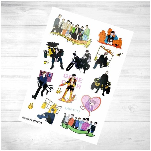NCT 127 Виниловые наклейки стикеры кпоп (k-pop) на листе А5