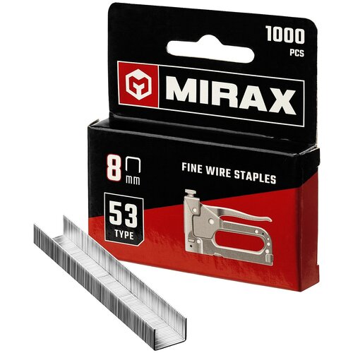MIRAX узкие 8 мм, тип 53 1000 шт, Скобы для степлера (3153-08)