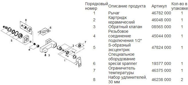 Смеситель для душевой кабины GROHE - фото №15