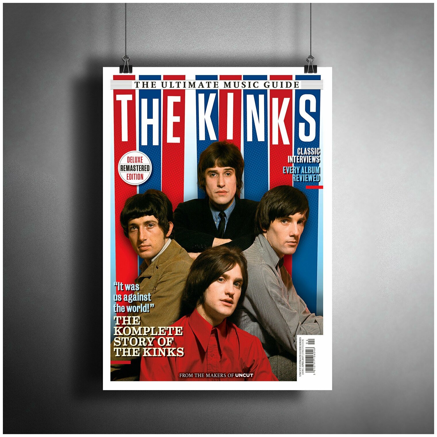 Постер плакат для интерьера "Музыка: Британская рок-группа The Kinks" / Декор дома, офиса, комнаты, квартиры A3 (297 x 420 мм)