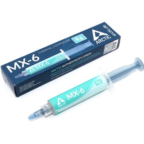 Термопаста Arctic cooling MX-6 8гр. 8.5 W/m-k термопрокладка arctic actpd00001a 50x50x0 5mm 6 w mk blue