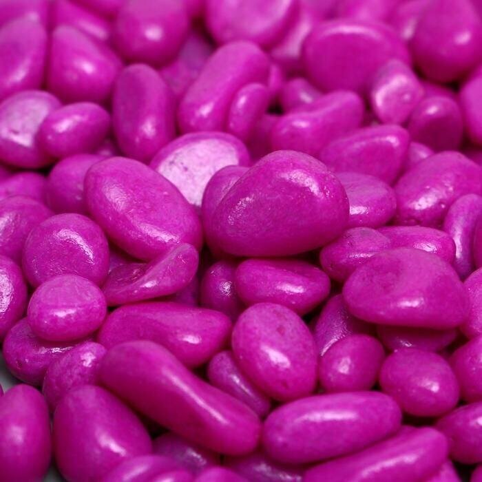 Грунт декоративный, флуоресцентный, пурпурный, фр. 5-10 мм, 350 г, 4 шт.