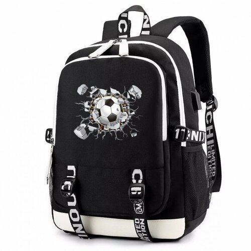 Рюкзак Футбол с USB-портом черный №1 рюкзак пес макс черный с usb портом 1