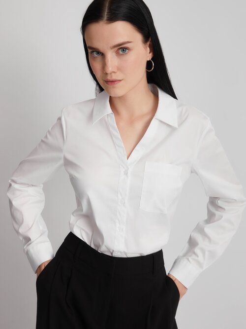 Рубашка  Zolla, классический стиль, размер XL, белый