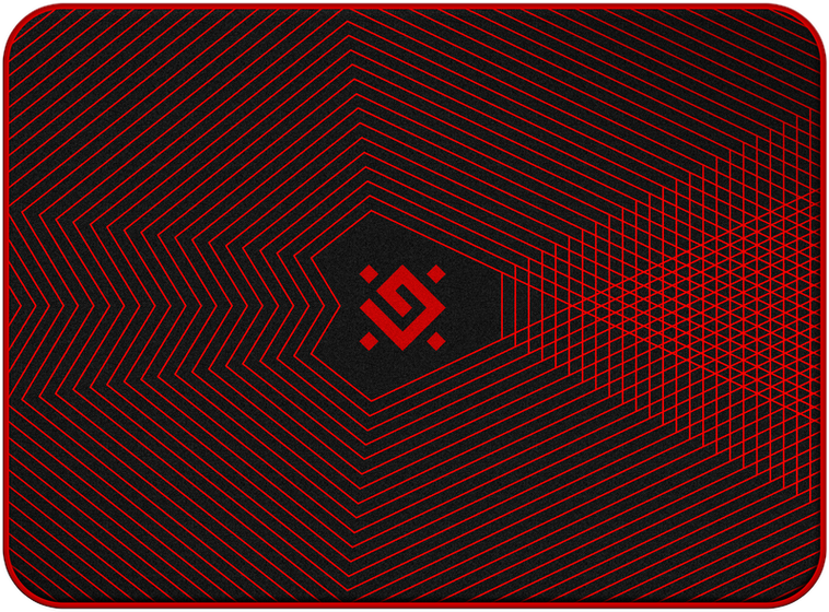 Ковер напольный игровой Defender Cybe 1020*1220*4мм, ткань+резина, чёрно-красный
