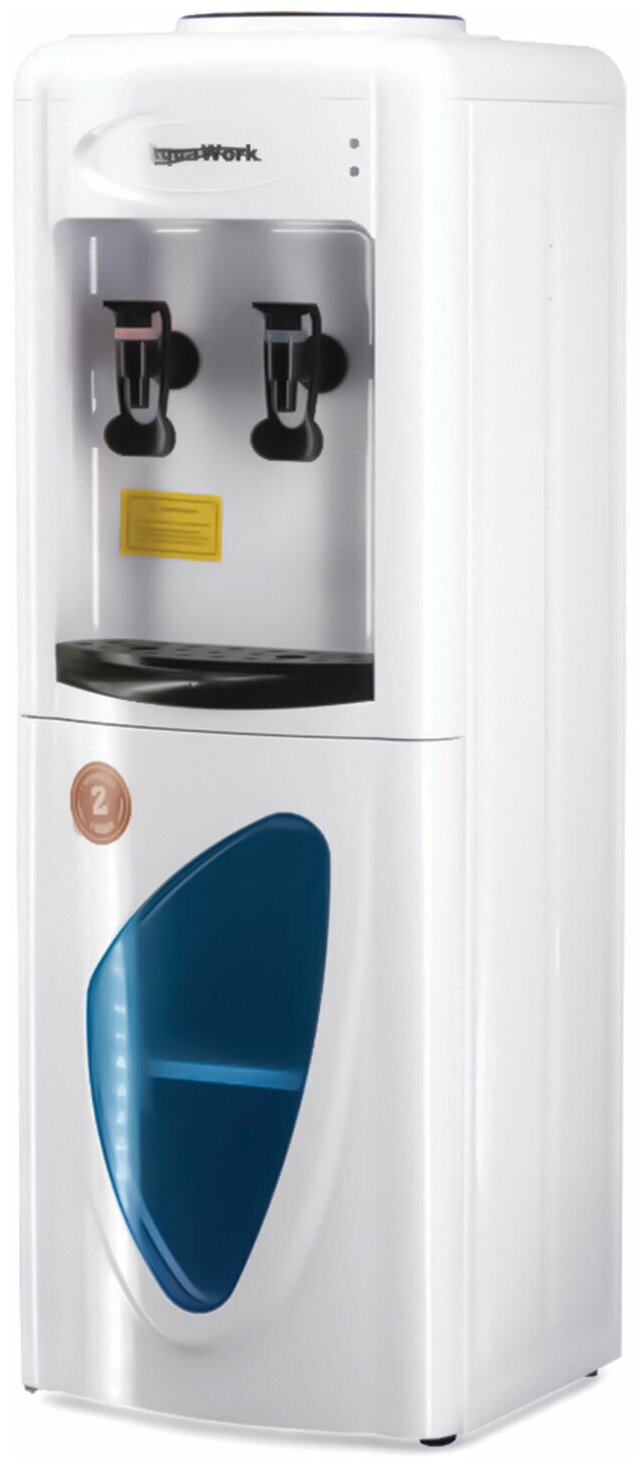 Кулер для воды Aqua Work без нагрева и охлаждения, 0,7-LWR, напольный, шкаф, 2 крана, белый (23211)