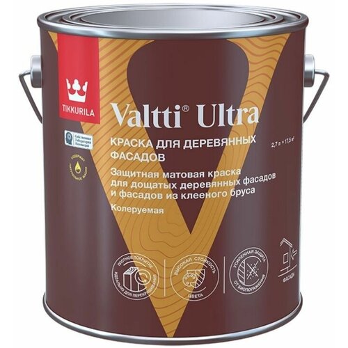 Краска для деревянных фасадов Tikkurila Valtti Ultra колерованная 2,7л, матовая, цвет J 306.