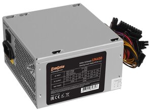 Exegate EX244554RUS Блок питания 450W Exegate UN450, ATX, 12cm fan, 24+4pin, 6pin PCI-E, 4*SATA, 1*F